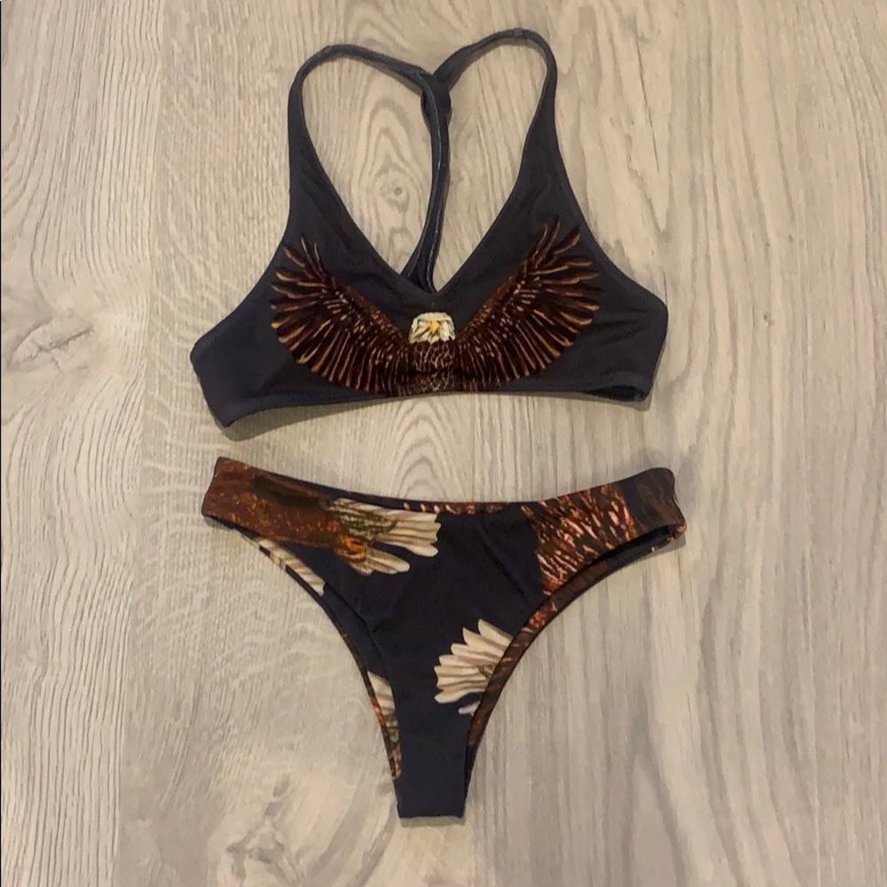 eagle print bathing suit
